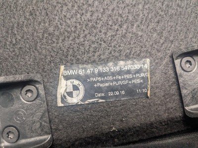 2015-2019 BMW X6 F86 Rear Upper Trunk Cargo Panel Cover 9133316