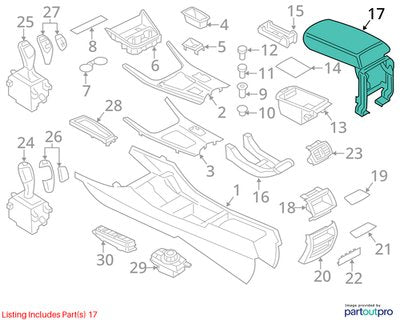 2011-2016 BMW X3 F25 Center Console Armrest Arm Rest 9216669 OEM