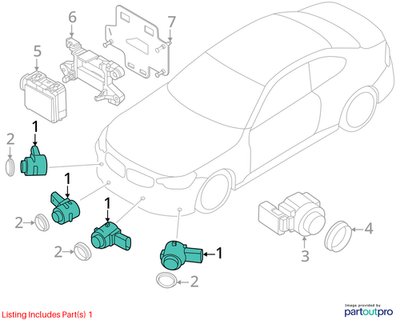OEM BMW F44 G05 G07 G20 G26 G87 Bumper Parking Aid Ultrasonic PDC Sensor Gray