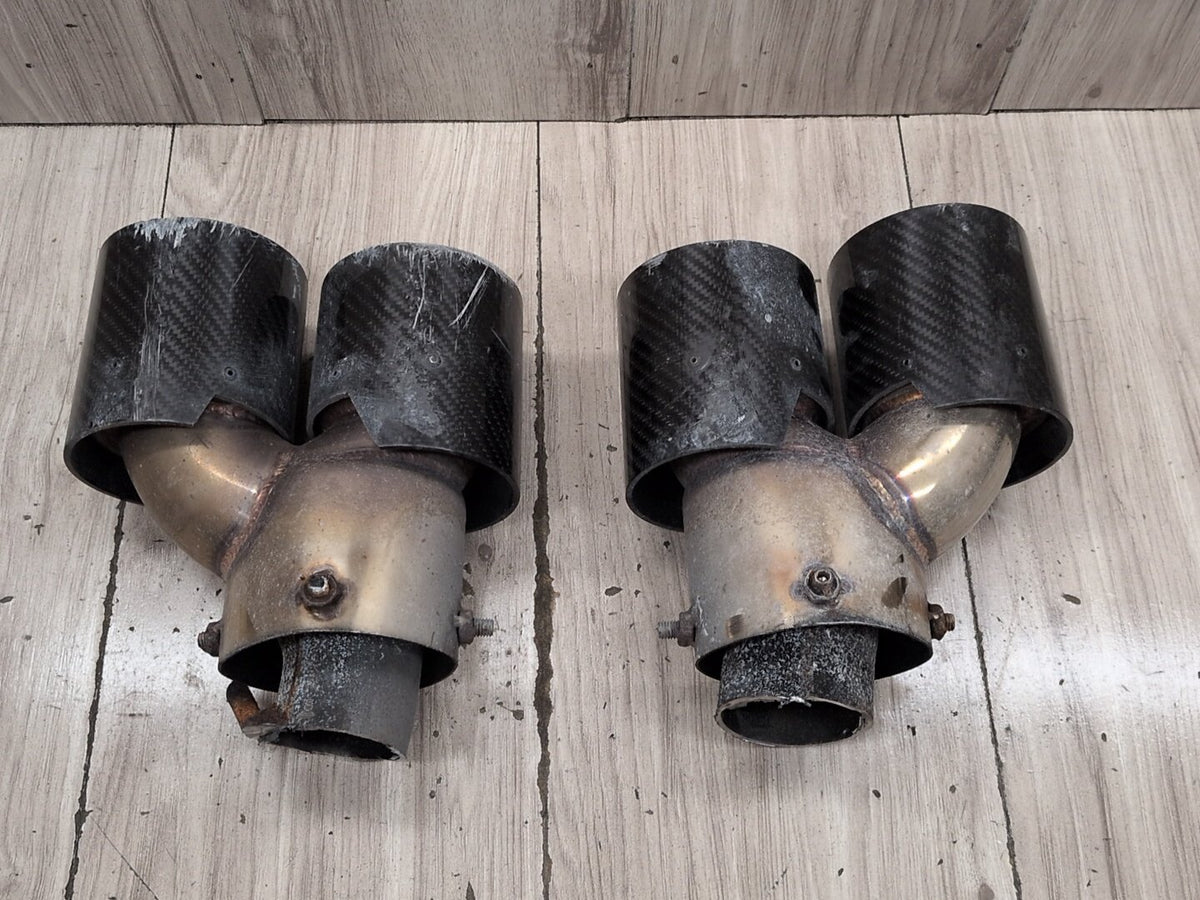 2019-2026 BMW M340i G20 CARBON FIBER Rear Left Right Exhaust Muffler Tips SET