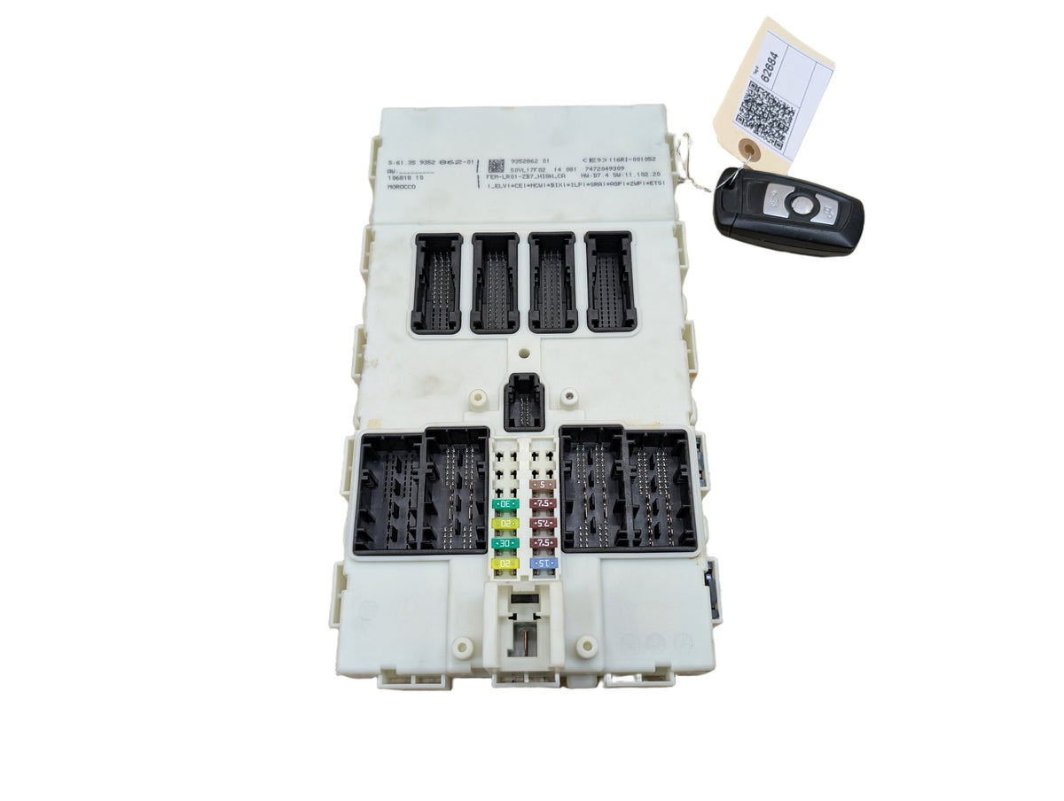 2012-2018 BMW 328i F30 Bdc Body Domain Fem Control Module w/ Key 9352862 OEM