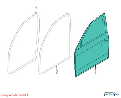 OEM BMW F30 F80 328 330 335 340 M3 Front Left Driver Door Shell Panel Red A75