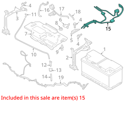 OEM BMW F15 F16 F85 F86 X5 X6 X5M Positive Plus Battery Pole Terminal Red Cable