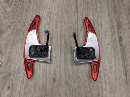 OEM BMW F44 G01 G20 G30 Left Right Steering Wheel Paddle Shifters RED EXTENSIONS
