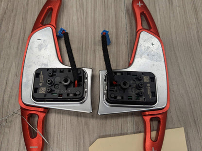 OEM BMW F44 G01 G20 G30 Left Right Steering Wheel Paddle Shifters RED EXTENSIONS