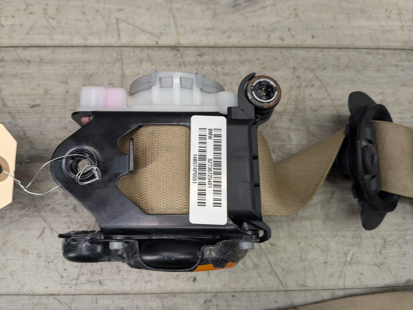 OEM BMW F25 F26 X3 X4 Front Right Passenger Side Upper Seat Belt Retractor BEIGE