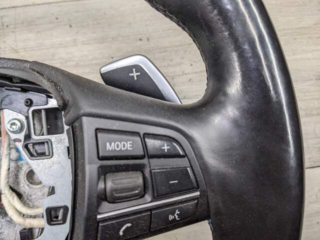 10-15 OEM BMW F10 M5 F12 F01 Steering Wheel Black LEATHER W/ Shifters HEATED