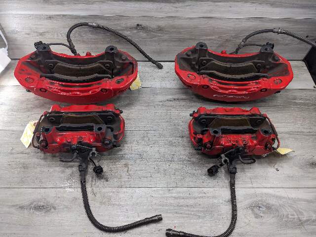 10-16 OEM Porsche Panamera Turbo S 4.4L AWD Front Rear Brembo Calipers Red SET