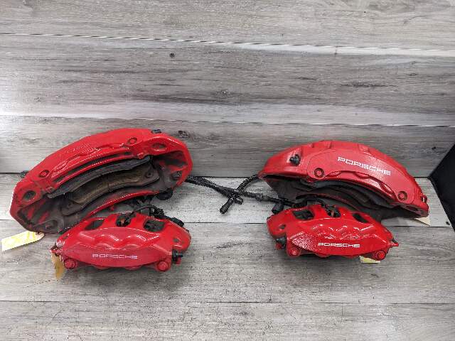 10-16 OEM Porsche Panamera Turbo S 4.4L AWD Front Rear Brembo Calipers Red SET