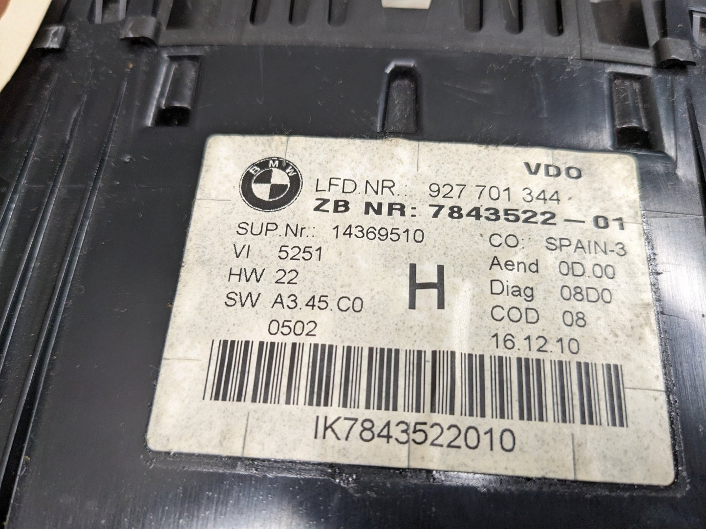 08-13 OEM BMW E90 E92 E93 M3 MT Speedometer Instrument Cluster Siemens VDO