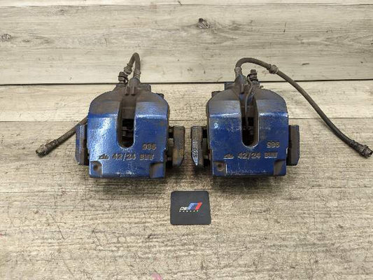 15-19 OEM BMW F85 X5M F86 X6M Rear Brake Calipers SET BREMBO Blue