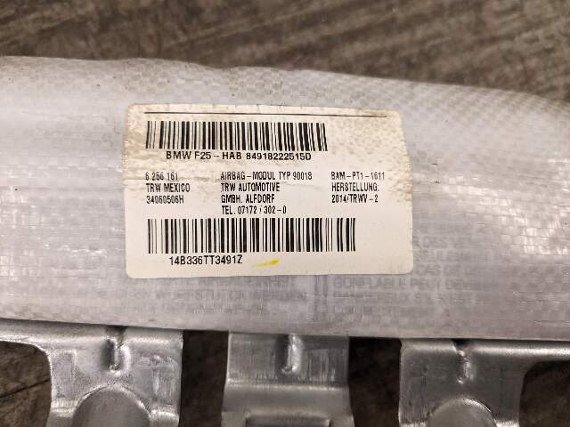 OEM BMW F25 X3 35i 28i Left Driver Top Roof Head Air Bag Airbag Curtain