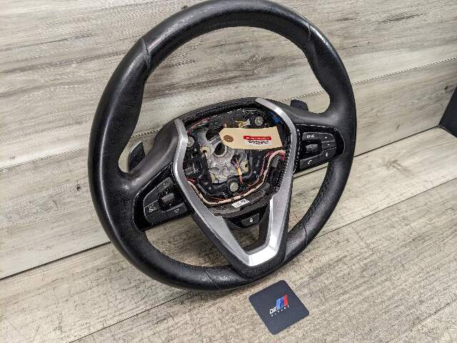 17-20 OEM BMW G30 G12 G14 G15 540 Steering Wheel Black Leather w/ Shifters*