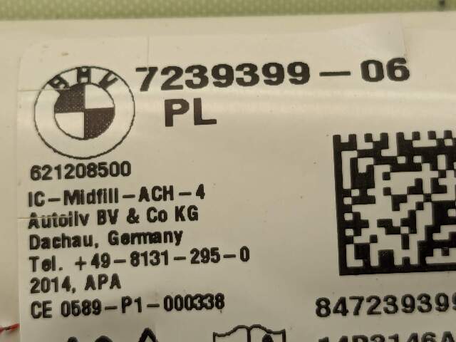 14-20 OEM BMW F32 F82 M4 Coupe Left Driver Top Roof Head Air Bag Airbag Curtain