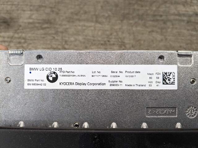 16-19 OEM BMW G11 G12 740 750 760 CID Central Information Display Screen 10.25