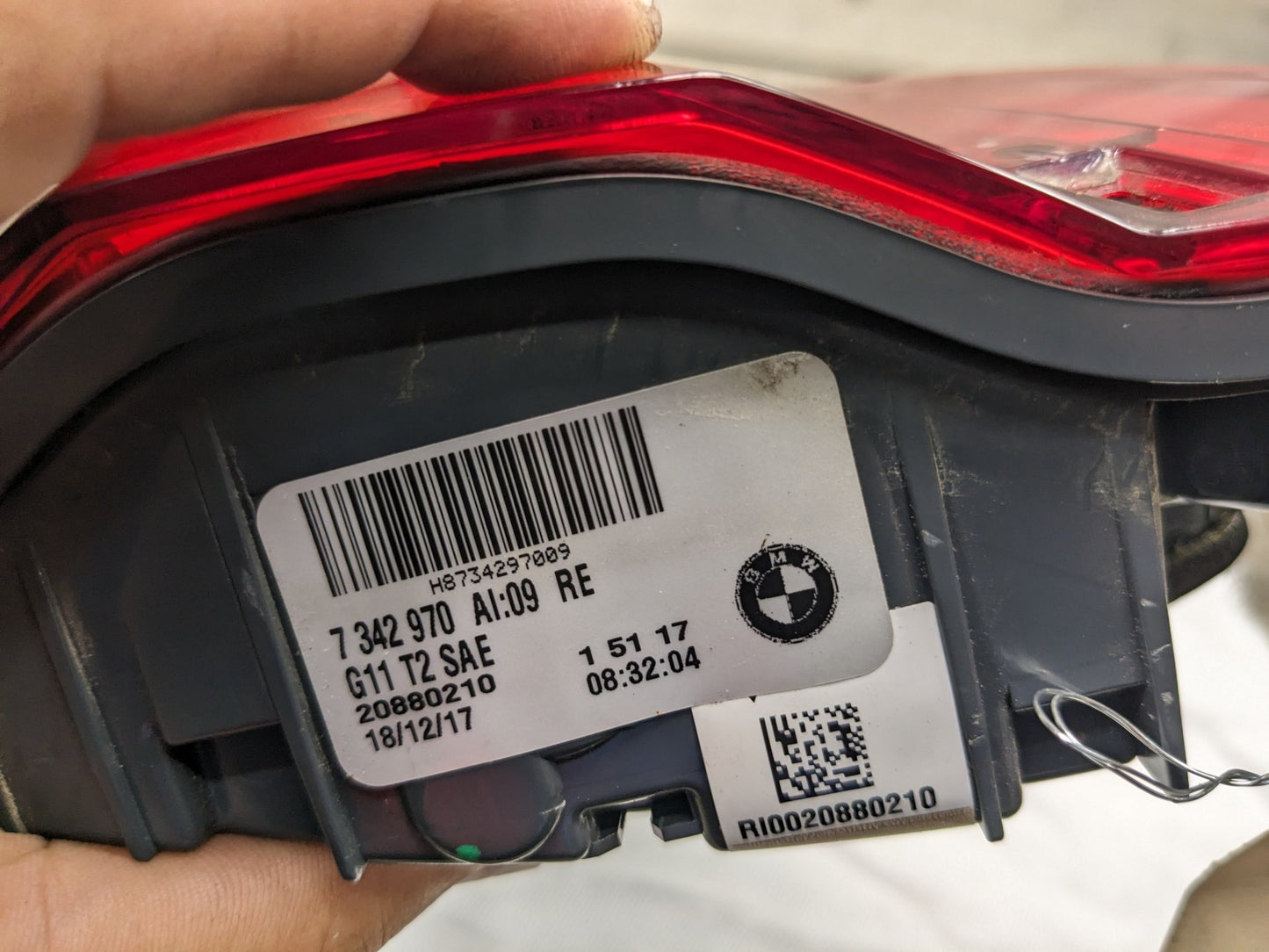 16-19 OEM BMW G11 G12 740 750 Rear Right Passenger LED Inner Stop Tail Light
