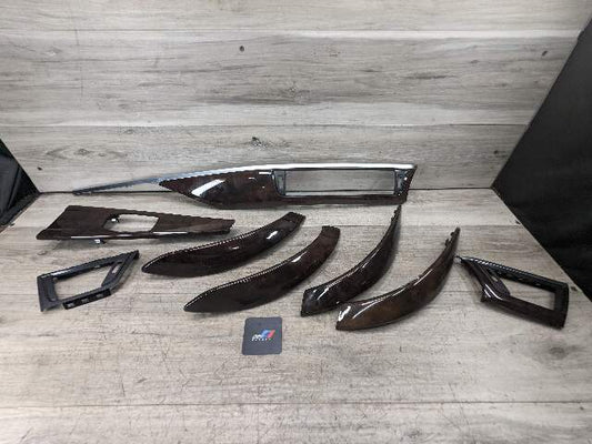 12-20 OEM BMW F30 F32 Center Console Dash Wood Burr Walnut Interior Trim SET*