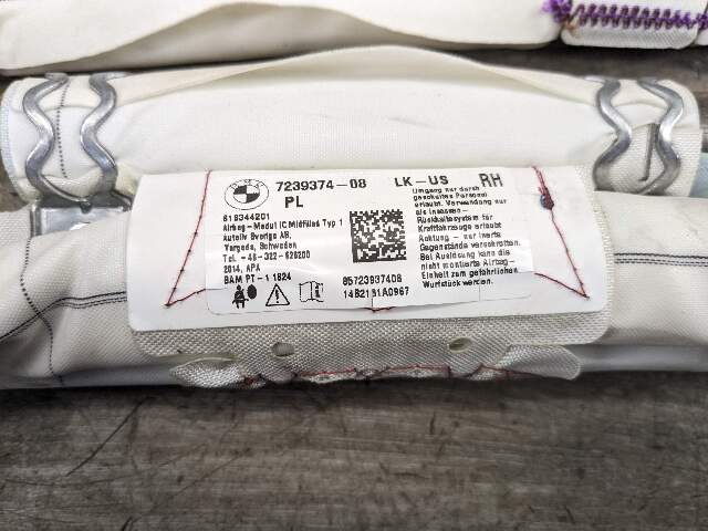 OEM BMW F30 328 335 Sedan Right Passenger Top Roof Head Air Bag Airbag Curtain