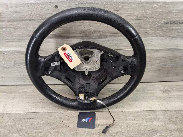 OEM BMW E82 E88 E90 E92 E93 Steering Wheel Black Leather BARE*