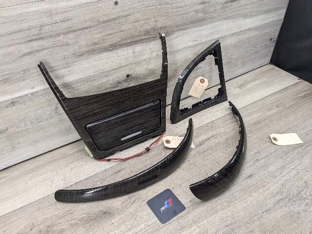 08-13 OEM BMW E82 E88 135 Wood Fineline Anthracite Dash Doors Interior Trim SET*