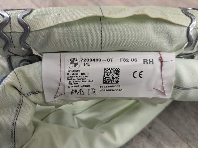 14-20 OEM BMW F32 F82 M4 Right Passenger Top Roof Head Air Bag Airbag Curtain