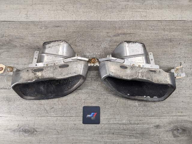 20-23 OEM BMW G20 M340 Rear Left Right Tailpipe Exhaust Tips Bracket Silver SET