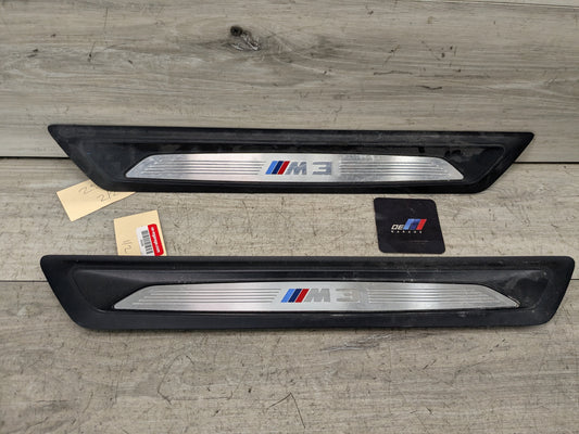 15-18 OEM BMW F80 M3 Front Door Sill Cover Trim Entrance Sill Kick Plates SET