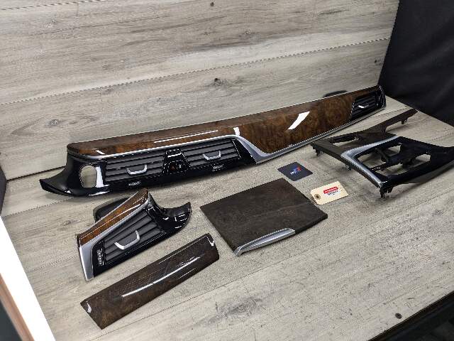 OEM BMW G30 530 540 M550 Central Console Dash Panel Fine Wood Interior Trim SET