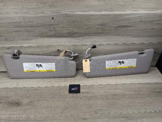 14-18 OEM BMW F15 F85 X5 Left Right Interior Sun Visor Leather Tan SET*