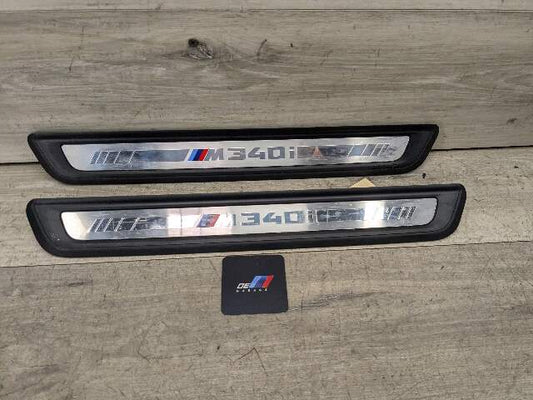 *19-21 OEM BMW G20 G21 M340i Front Left Right Door Sill Plate Molding Trim PAIR