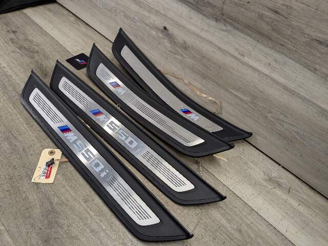 OEM BMW G30 M550 Front Rear Left Right Lighter Door Sill Plate Molding M Trim