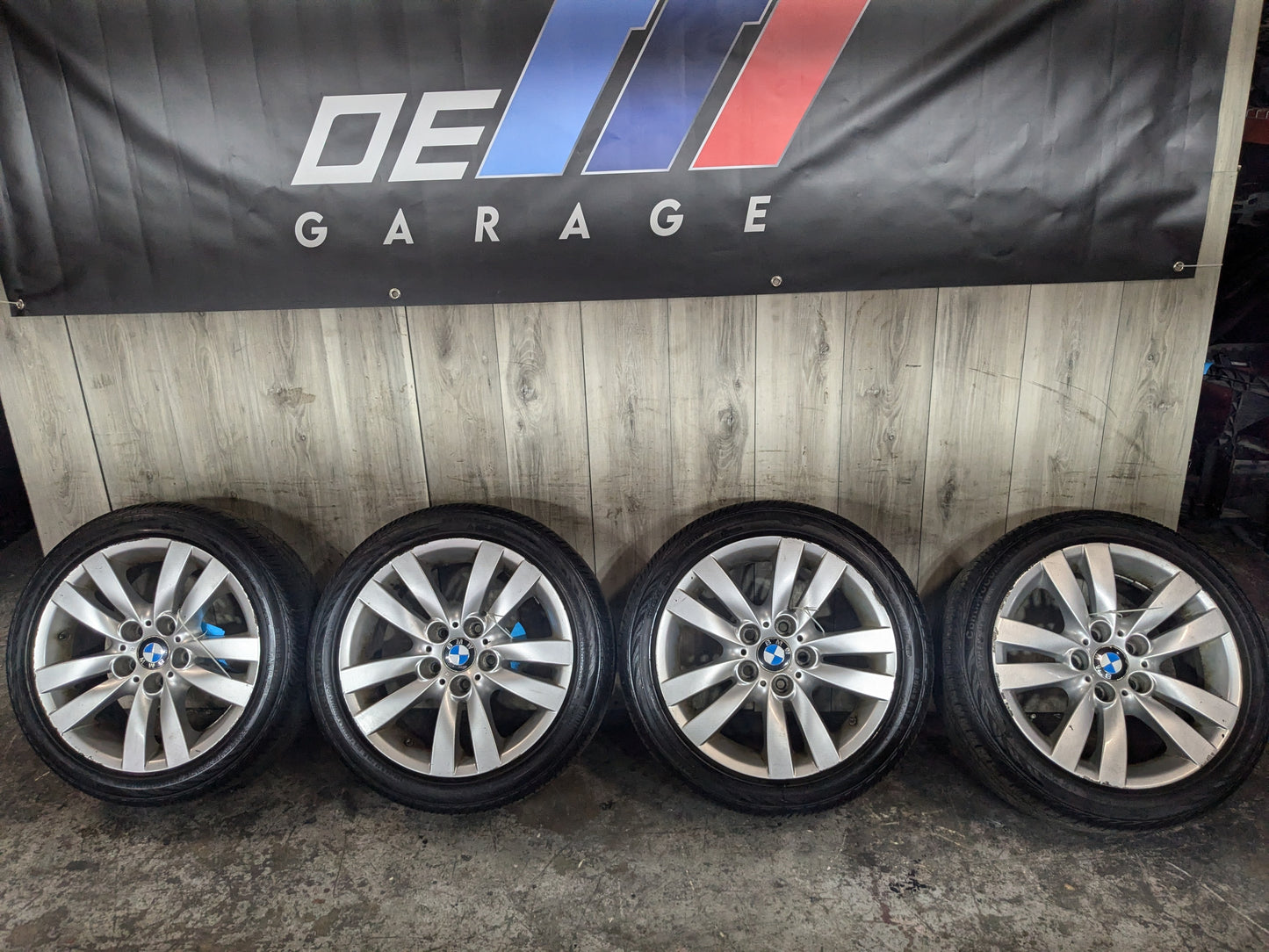 CURB RASH* OEM BMW E90 E92 E93 Wheels Rims 17x8" ET34 Double Spoke Style 161 SET