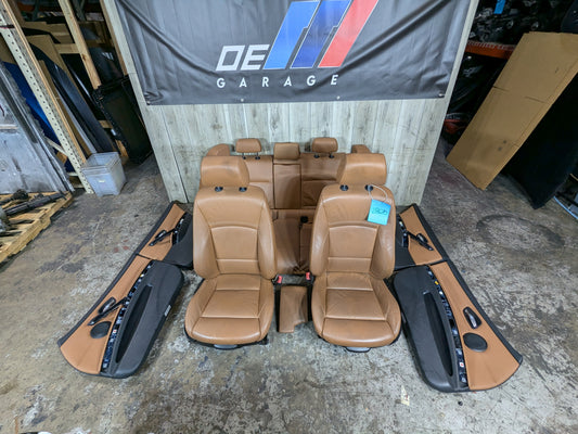 09-11 OEM BMW E90 335 Front Rear Seats Door Panels Interior Brown Leder Dakota