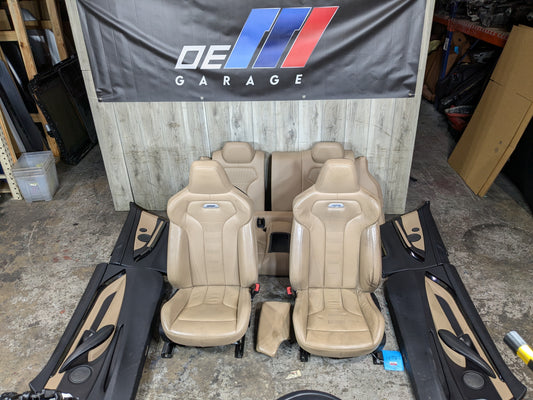 HEAVY WEAR* 15-18 OEM BMW F82 M4 F32 Coupe BROWN Full Leather Interior Seats