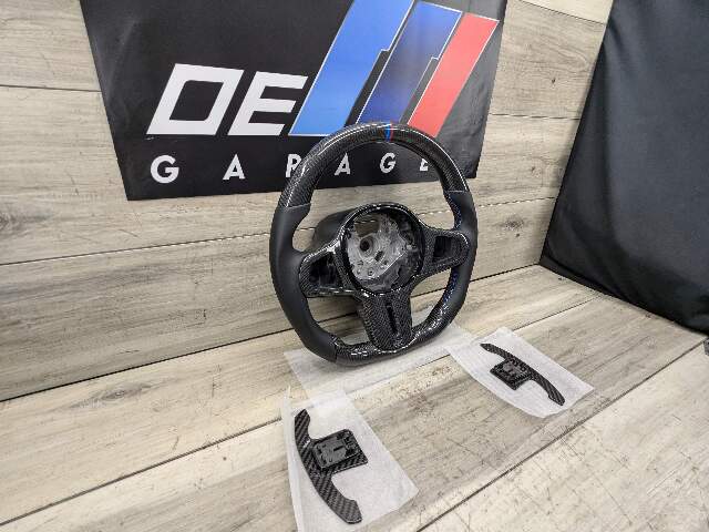 BMW F90 M5 G30 530 540 M550 CARBON FIBER Steering Wheel w/ Shifters LEATHER