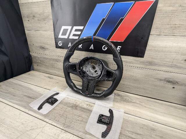 BMW F90 M5 G30 530 540 M550 CARBON FIBER Steering Wheel w/ Shifters LEATHER
