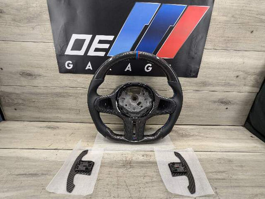 BMW F90 M5 G30 530 540 M550 CARBON FIBER Steering Wheel w/ Shifters LEATHER