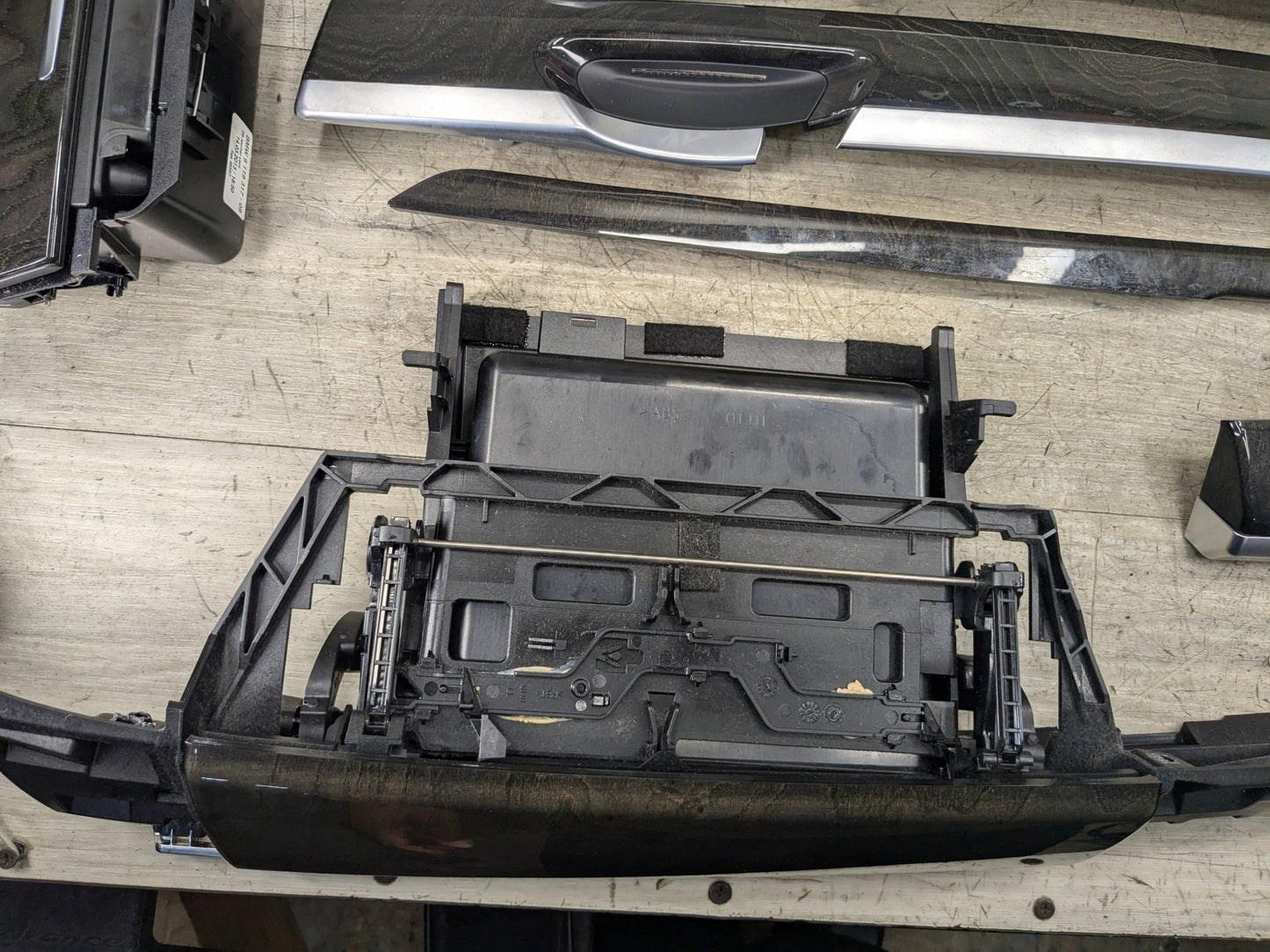 *NOTE* 13-15 OEM BMW F02 750 Center Console Dash Door Trims Wood SET