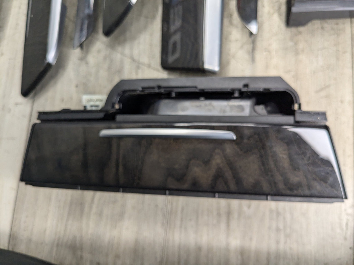 *NOTE* 13-15 OEM BMW F02 750 Center Console Dash Door Trims Wood SET