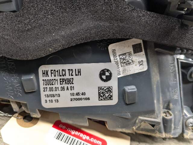 13-15 OEM BMW F01 F02 LCI 740 750 LED Rear Left Driver Side Inner Tail Light