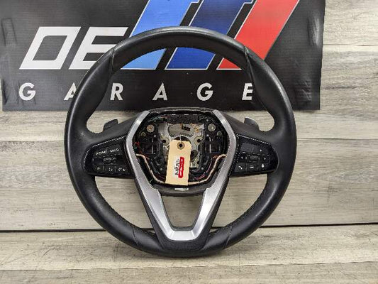 *PEELING* 21-24 OEM BMW G30 540 Steering Wheel Black Leather w/ Shifters