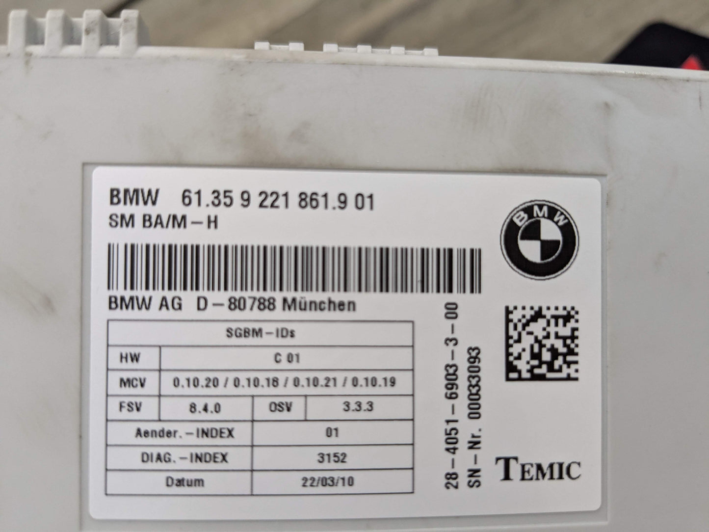 08-13 OEM BMW E90 E92 E88 135 335 328 Front Electric Seat Memory Control Module