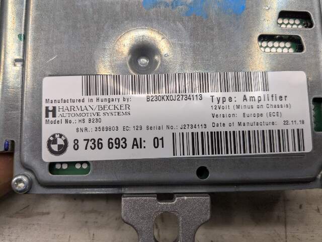 OEM BMW G01 G02 G20 X3 X4 330 M340 HiFi Stereo Audio Amplifier Amp HARMAN BECKER