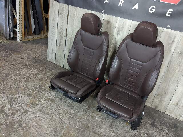 19-21 OEM BMW G20 G01 G02 Front Driver Passenger Sport Seats Leather Brown SET