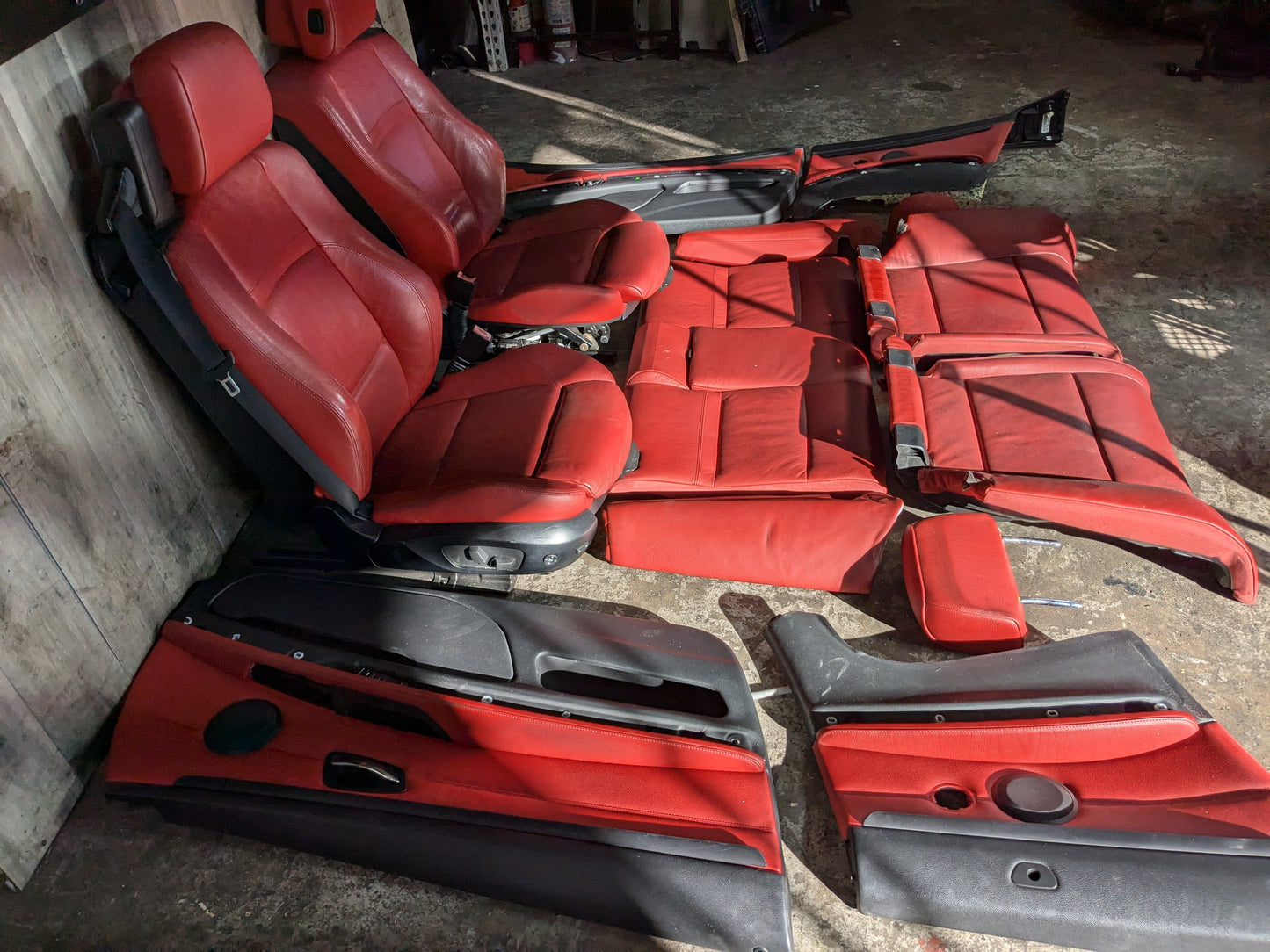 *NOTE* 07-13 OEM BMW E93 328 335 RED Front Rear Left Right Seats Door Panels SET