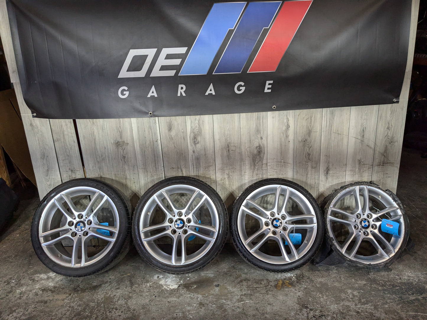 *NOTE* OEM BMW E82 E88 135 Wheels Rims 18x8.5 18x7.5 Dual Spoke Style 261 SET