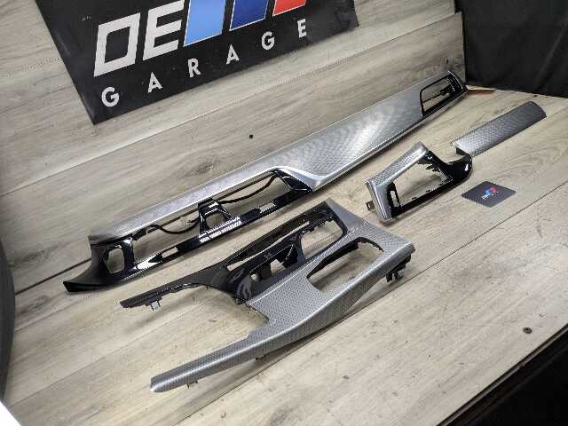 17-20 OEM BMW G30 Central Console Dash Panel Chrome Aluminum Interior Trim SET 4