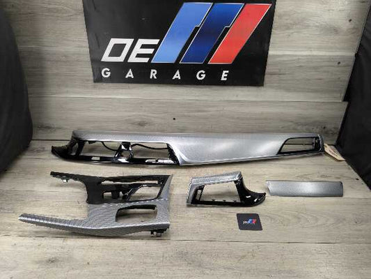 17-20 OEM BMW G30 Central Console Dash Panel Chrome Aluminum Interior Trim SET 4