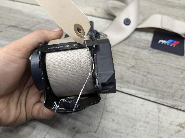 14-18 OEM BMW F15 X5 Rear Left Driver Side Seatbelt Seat Belt Retractor Beige