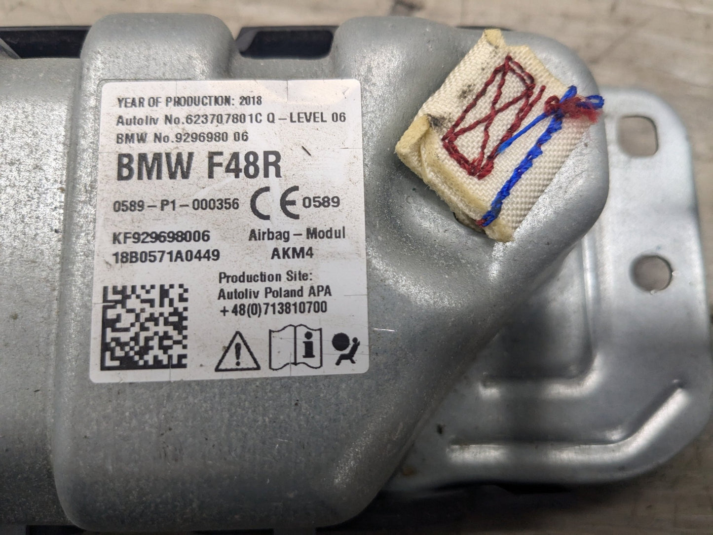 16-23 OEM BMW F39 F48 X1 X2 Front Right Passenger Side Knee Lower Dash Airbag